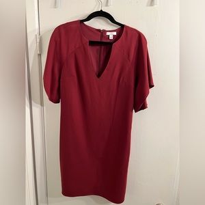 Halston cocktail dress in maroon/red color